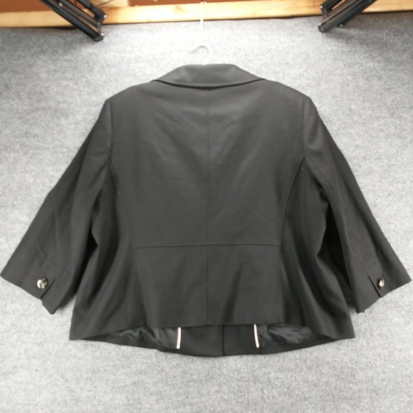 Talbots Women's Blazer Jacket Black Actual 52x25.5 Stretch Wool Blend 2-Button - Picture 7 of 14